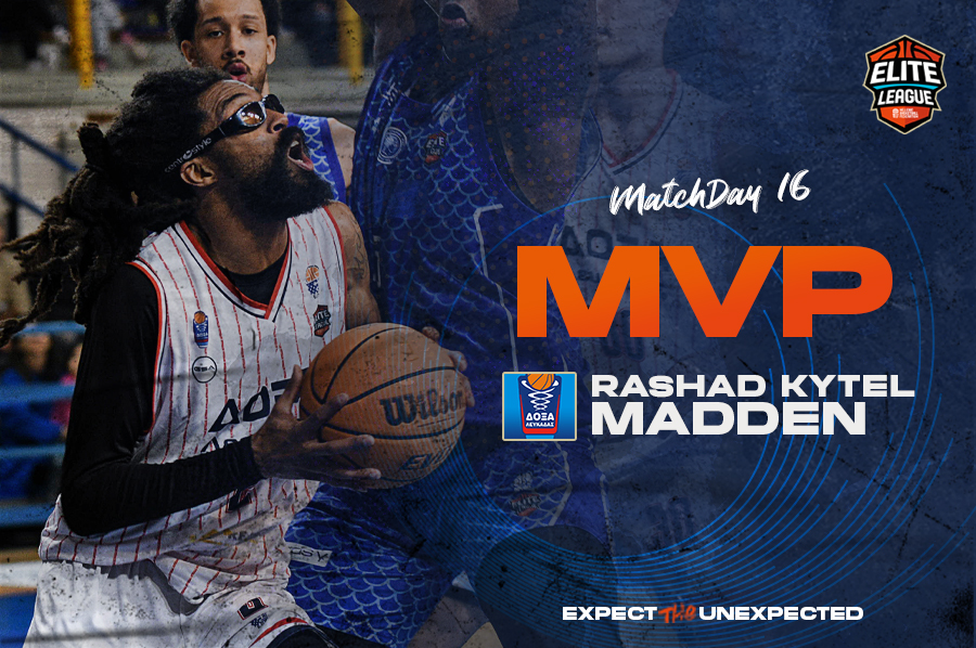 Elite League: MVP της 16ης αγωνιστικής ο Μάντεν